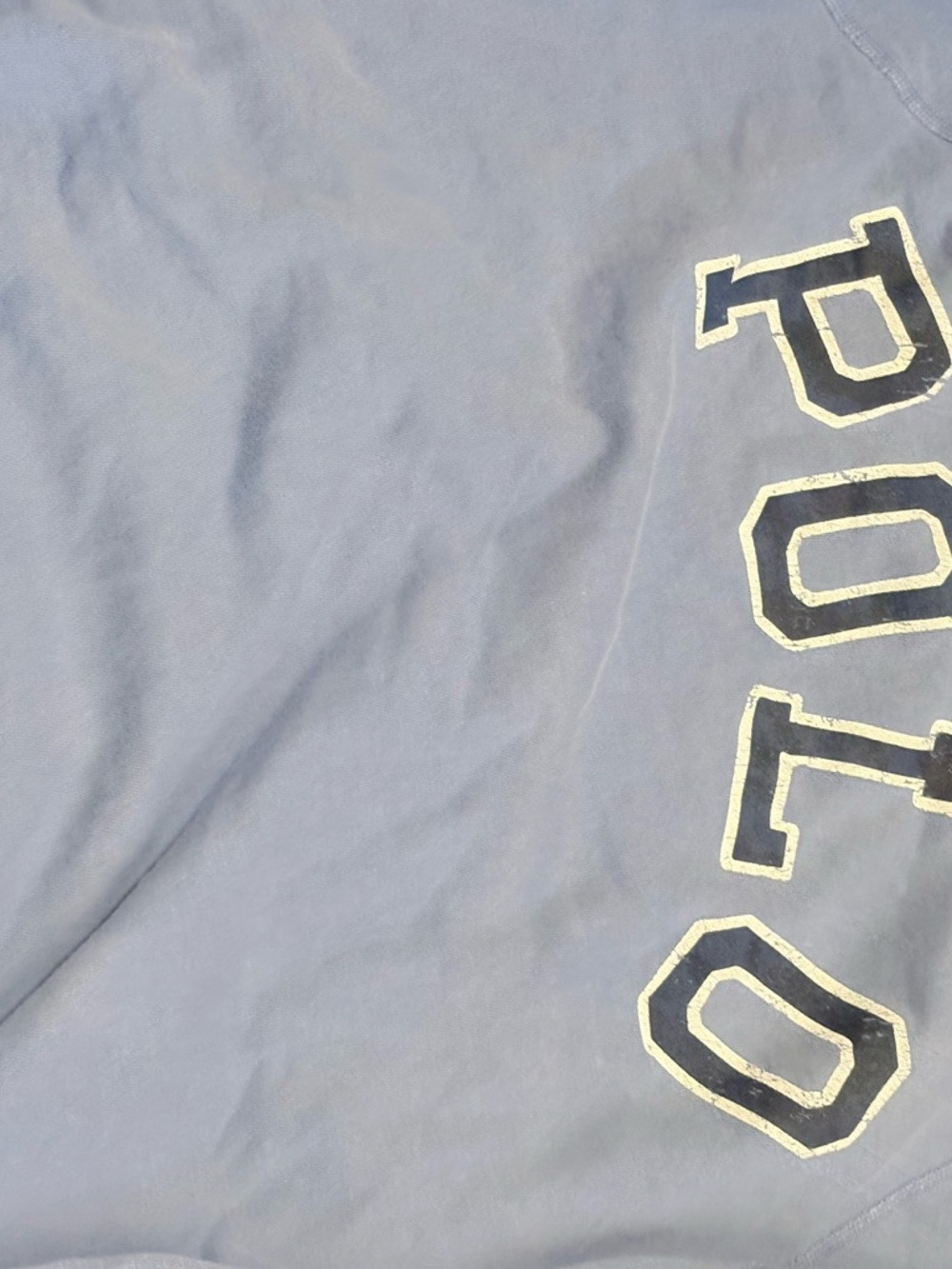Lauren Ralph Lauren Light Blue  Tee with Navy Label and Yellow Stitching